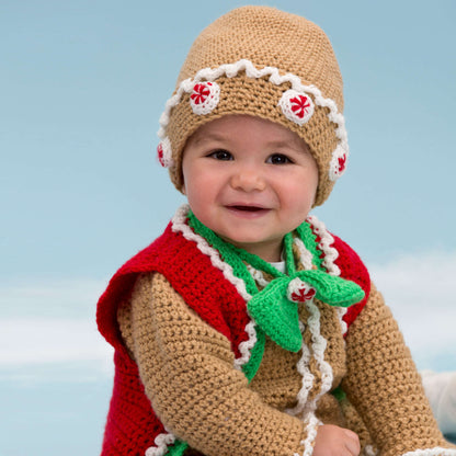 Red Heart Crochet Gingerbread Baby Set Crochet Set made in Red Heart Anne Geddes Baby Yarn