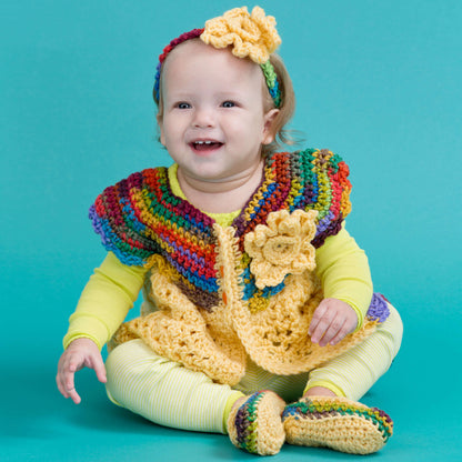 Red Heart Crochet Fall Baby Set Crochet Set made in Red Heart Super Saver Yarn