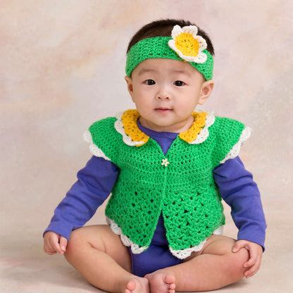 Red Heart Crochet Flower Petal Sweater & Headband Crochet Headband made in Red Heart Anne Geddes Baby Yarn