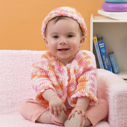 Red Heart Crochet Twin Sweater Set Crochet Set made in Red Heart Baby TLC Yarn