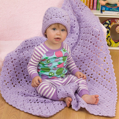 Red Heart One Ball Crochet Baby Blanket and Hat Crochet Blanket made in Red Heart Baby Blankie Yarn