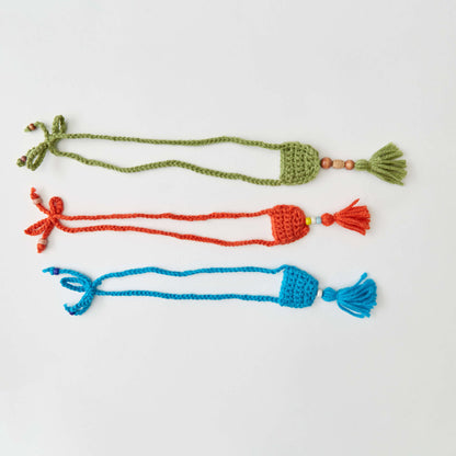 Red Heart Beginner Penny Pocket Necklace Crochet Necklace made in Red Heart With Love Yarn