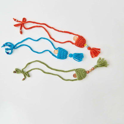 Red Heart Beginner Penny Pocket Necklace Crochet Necklace made in Red Heart With Love Yarn