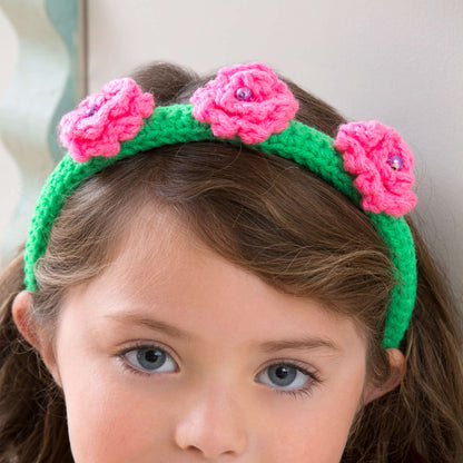 Red Heart Crochet Flower Top Headband Crochet Headband made in Red Heart Super Saver Yarn