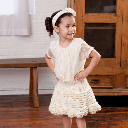 Red Heart Crochet Too Cute Skirt and Flower Headband Crochet Headband made in Red Heart Shimmer Yarn