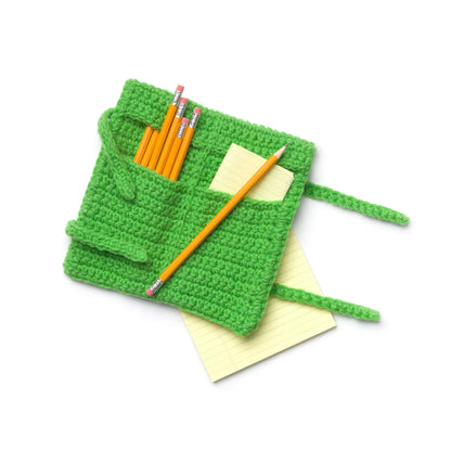Red Heart Crochet Roll-Up Pencil Case Crochet Case made in Red Heart Super Saver Yarn