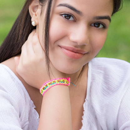 Red Heart Trio of Crochet Friendship Bracelets Crochet Bracelet made in Red Heart Sizzle Yarn