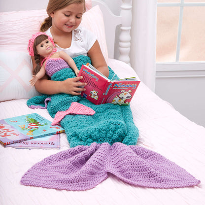 Red Heart Mermaid Fantasy Crochet Blanket Crochet Blanket made in Red Heart Super Saver Yarn