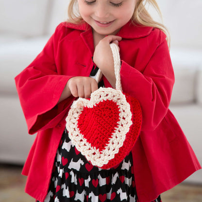 Red Heart Crochet Here's My Heart Gift Bag Crochet Bag made in Red Heart Soft Yarn
