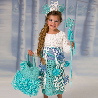 Red Heart Crochet Snow Princess Dress Crochet Dress made in Red Heart Super Saver Yarn