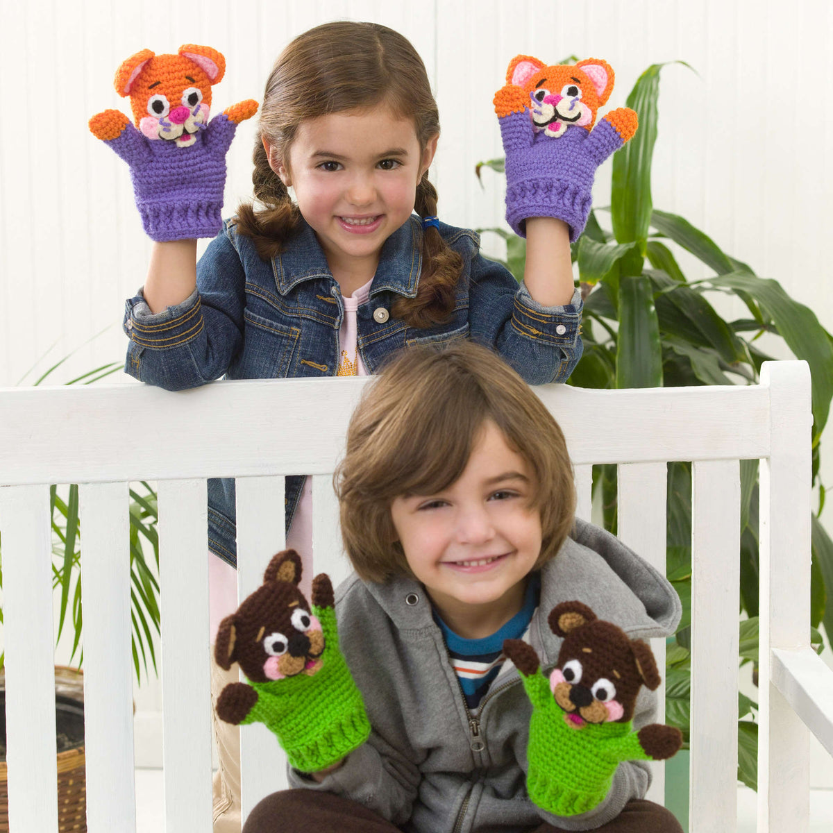Crochet Mittens made in Red Heart Super Saver Yarn