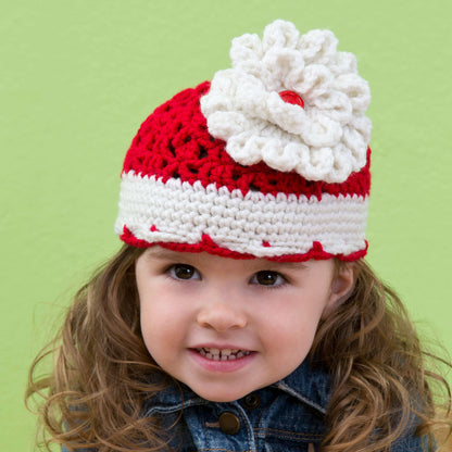 Red Heart Crochet Big Bloom Hat Crochet Hat made in Red Heart With Love Yarn