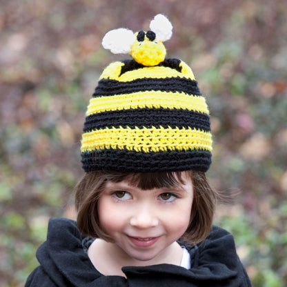 Red Heart Crochet Bumblebee Hat Crochet Hat made in Red Heart Super Saver Yarn