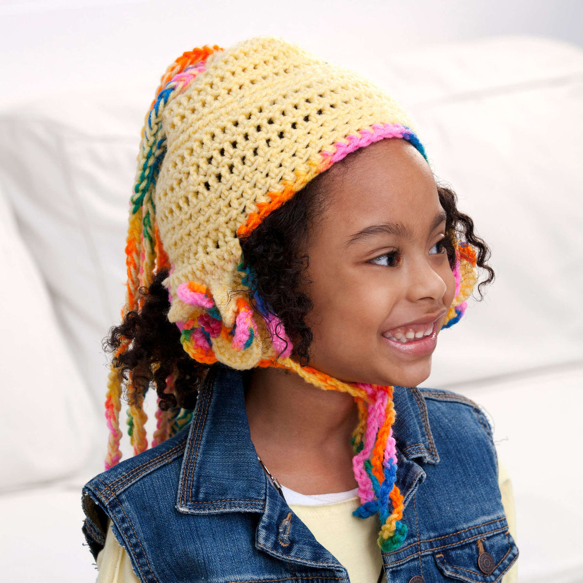 Crochet Hat made in Red Heart Kids Yarn