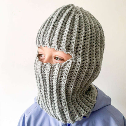 Red Heart Crochet Ribbed Balaclava for Kids Single Size