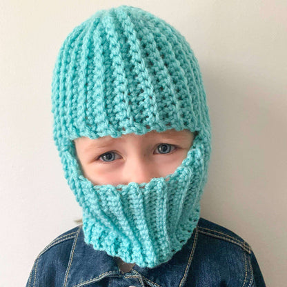 Red Heart Crochet Ribbed Balaclava for Kids Single Size