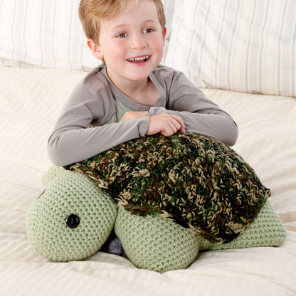 Red Heart Crochet Turtle Pillow Pal Crochet Pal made in Red Heart Super Saver Yarn