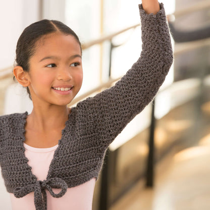 Red Heart Crochet At the Barre Shrug Crochet Shrug made in Red Heart Sparkle Soft Yarn