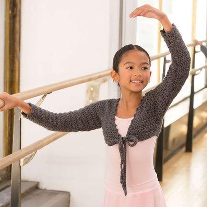 Red Heart Crochet At the Barre Shrug Crochet Shrug made in Red Heart Sparkle Soft Yarn