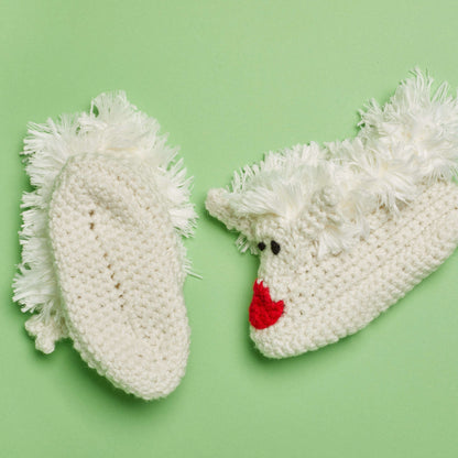 Red Heart Crochet Happy Kids Reindeer Slippers Crochet Slippers made in Red Heart With Love Yarn