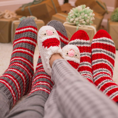 Red Heart Crochet Child's Santa Slippers Crochet Slippers made in Red Heart Super Saver Yarn