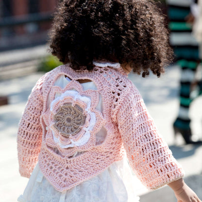 Red Heart Crochet Flower Child's Sweater Crochet Sweater made in Red Heart Smoothie Yarn