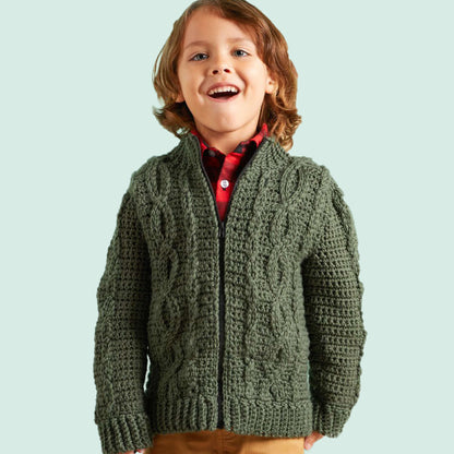 Red Heart Chic Cabled Crochet Jacket 12 mos.