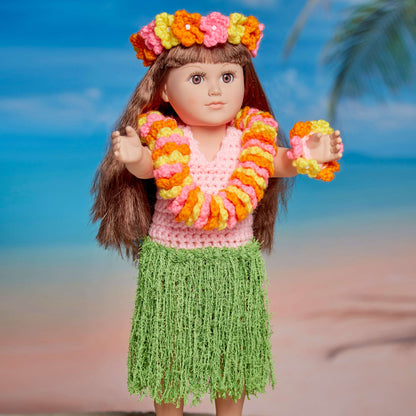 Red Heart Crochet Aloha Hula Doll Crochet Doll made in Red Heart Super Saver Yarn