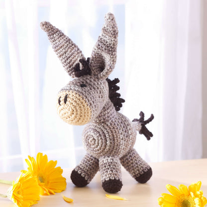 Red Heart Crochet Dearest Donkey Crochet Toy made in Red Heart Super Saver Yarn