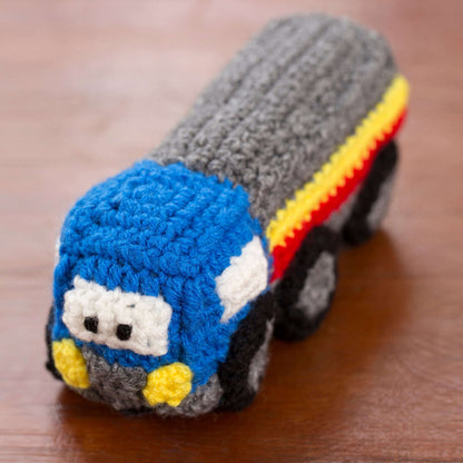 Red Heart Crochet Happy Little Car, Plane, & Truck Crochet Toy made in Red Heart Yarn