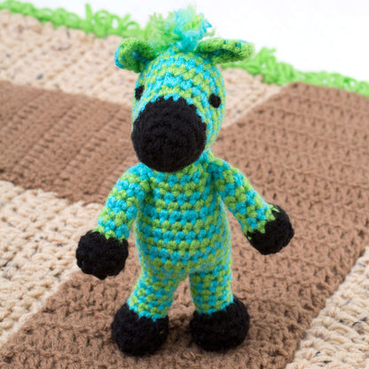 Red Heart Crochet Zippy Zebra Crochet Toy made in Red Heart Yarn