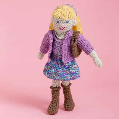 Red Heart Crochet Lovely Lucy Doll Crochet Toy made in Red Heart Super Saver Yarn