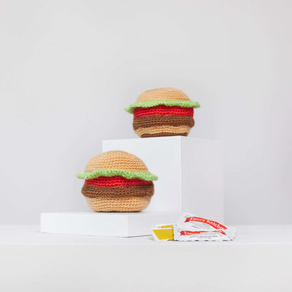 Red Heart Tasty Crochet Hamburgers Crochet Toy made in Red Heart Amigurumi Yarn