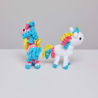 Red Heart Sparkle and Shimmer Crochet Unicorn Crochet Toy made in Red Heart Yarn