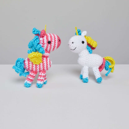 Red Heart Sparkle and Shimmer Crochet Unicorn Crochet Toy made in Red Heart Yarn