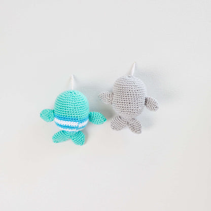 Red Heart Ned and Norman Crochet Narwhal Crochet Toy made in Red Heart Yarn