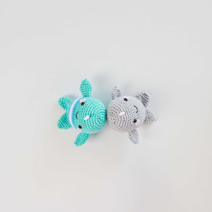 Red Heart Ned and Norman Crochet Narwhal Crochet Toy made in Red Heart Yarn