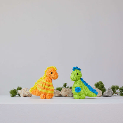 Red Heart Stellan and Stanley Crochet Dinosaur Crochet Toy made in Red Heart Yarn