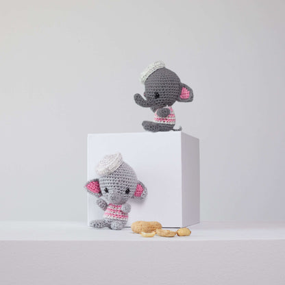 Red Heart Ellie and Eugene Crochet Elephants Crochet Toy made in Red Heart Amigurumi Yarn