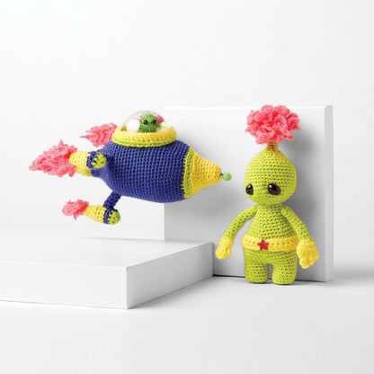 Red Heart Crochet Rocketship and Alien Single Size