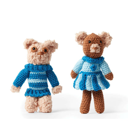 Red Heart Crochet Amigurumi Brother and Sister Bears Single Size