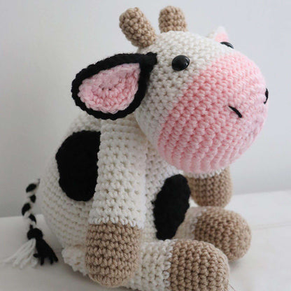 Red Heart Crochet Cow Stuffie Single Size