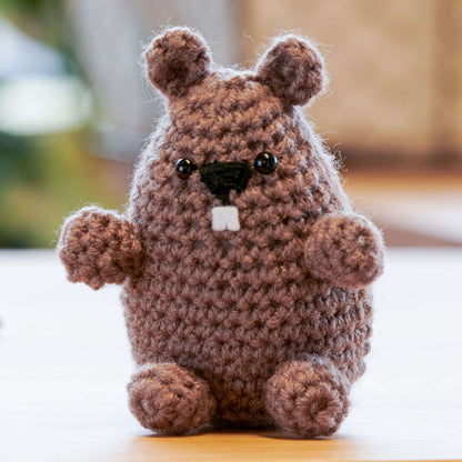 Red Heart Crochet Super Ground Hog Crochet Hog made in Red Heart Yarn