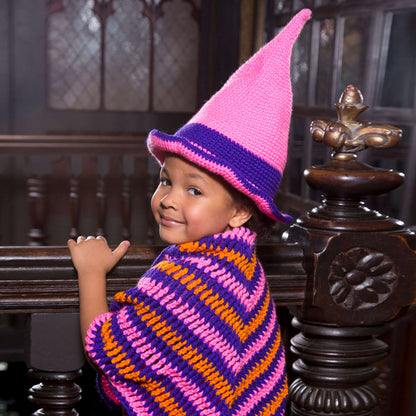 Red Heart Crochet Little Witch Hat & Shawl Crochet Costume made in Red Heart Yarn