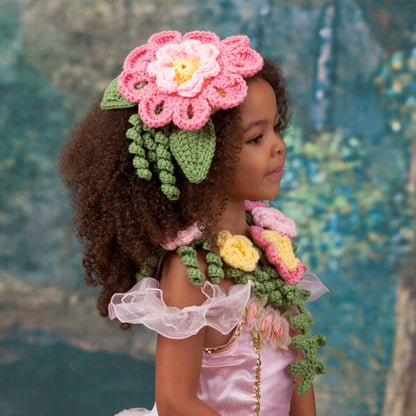 Red Heart Crochet Flower Princess Collar & Hat Crochet Hat made in Red Heart Super Saver Yarn