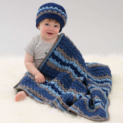 Red Heart Tag-A-Long Crochet Blanket & Hat Crochet Blanket made in Red Heart With Love Yarn
