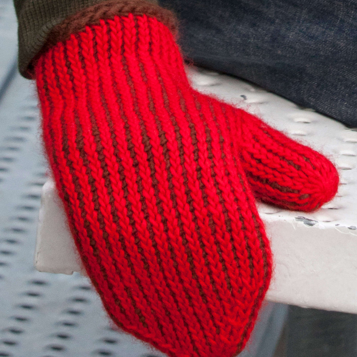 Crochet Mittens made in Red Heart Full O' Sheep Yarn