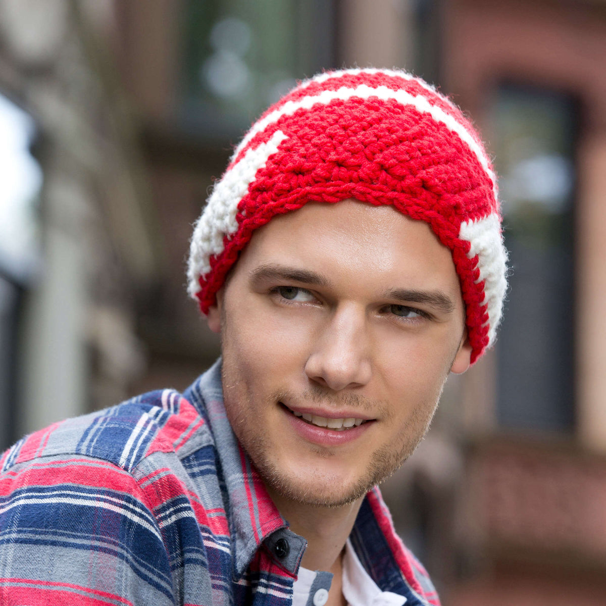Crochet Beanie made in Red Heart Heads Up Yarn