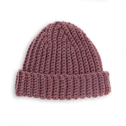 Red Heart Vertical Ridges Crochet Hat for Him Single Size