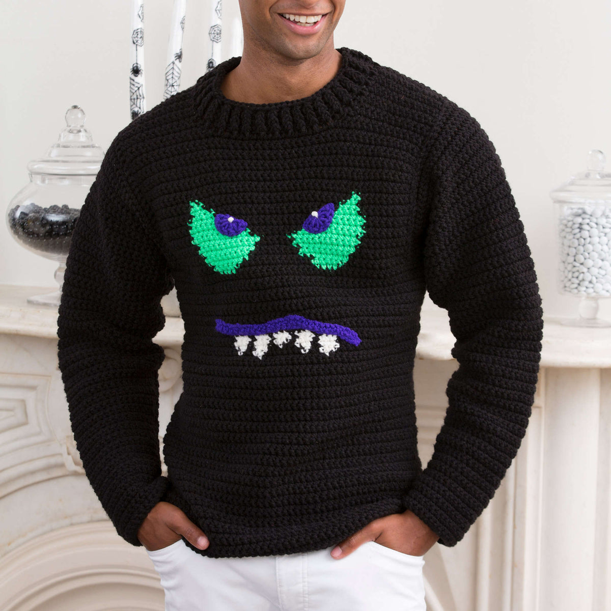 Crochet Sweater made in Red Heart Super Saver Yarn